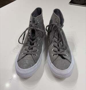 Converse Chuck Taylor All Star High Top Grey Glitter Sneakers Women's Size 8